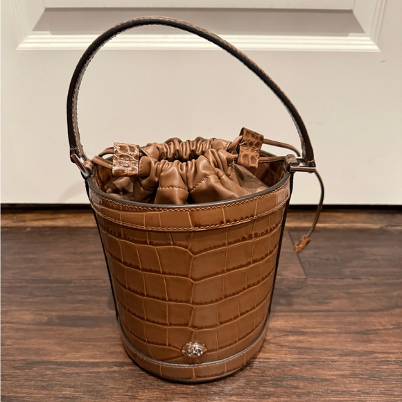 Michael Kors Collection Tan Croc-Embossed Bucket Bag - Picture 1 of 4